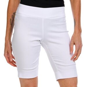 Zac & Rachel Womens 12 Solid Millennium Bermuda Shorts, White